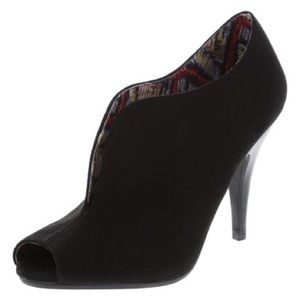 Christian Siriano Black Peep Toe Booties